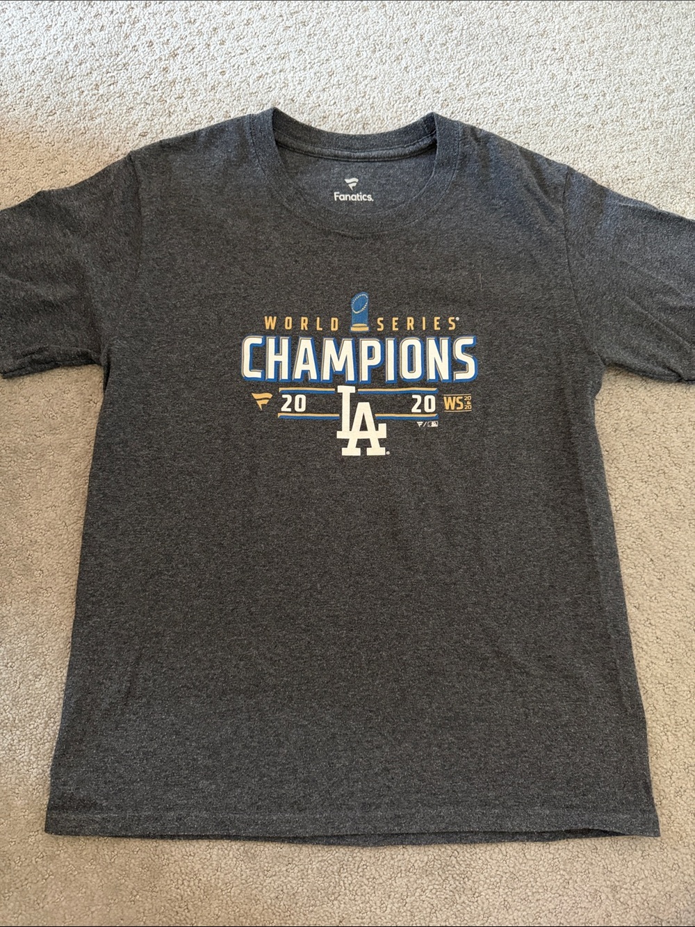 Fanatics Gray Los Angeles Dodgers Champions 2020 Tshirt